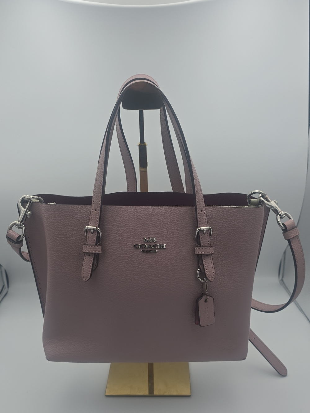 Coach Mollie 25 Ice Pink Leather Small Tote W/ Silver Hardware (EUC)π©Άππ©Ά - Picture 1 of 16